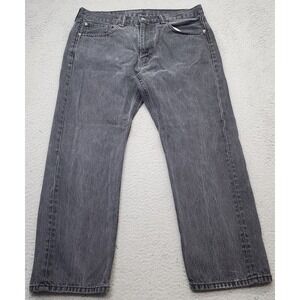 Levi's 505 Straight Leg Jeans Men's 36/29 Black Denim Red Tab Dark Wash‎